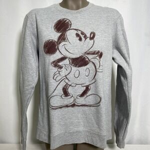 Mickey Mouse Disney Pencil Sketch Heather Gray Sweatshirt Women's MEDIUM